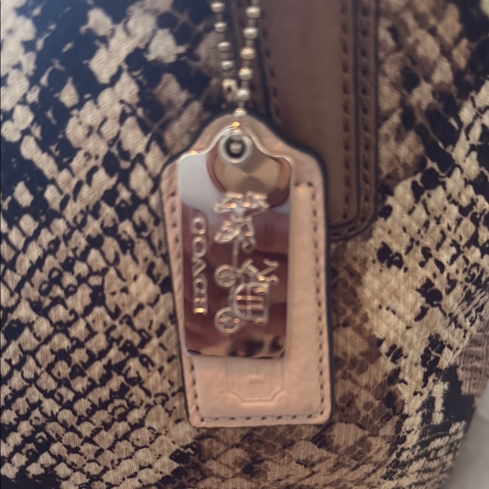 Coach Brown Python Print Tote Bag - image 3